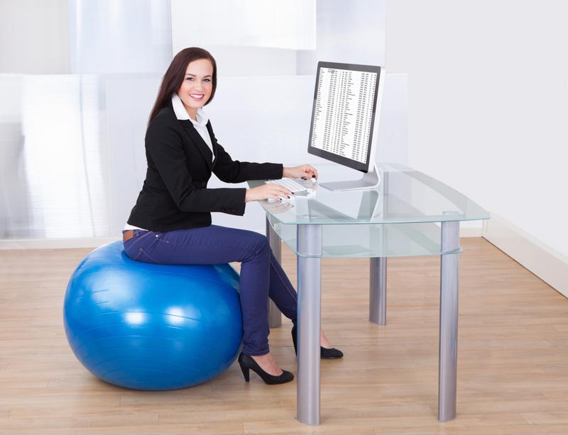 Consider using an exercise ball at your office desk.