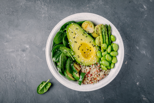 healthy green vegetarian bowl