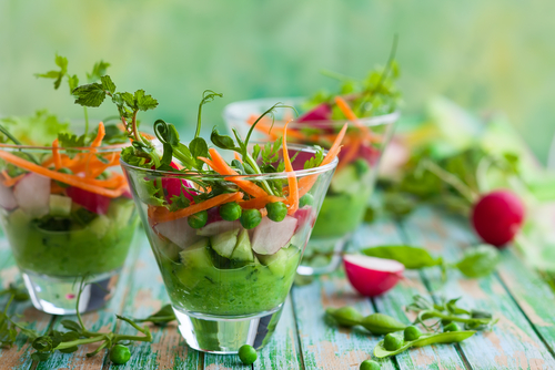 spring appetizer with raw vegetables