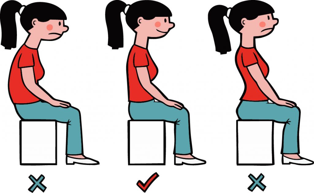 illustration of correct sitting posture