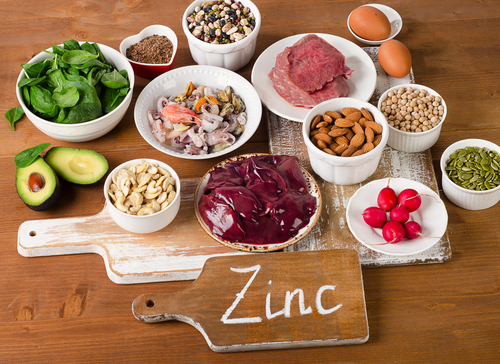 foods with zinc mineral on table